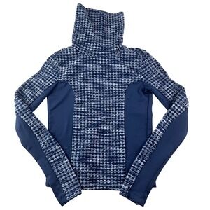 Nike Pro Hyperwarm Womens XS Long Sleeve Turtleneck Running Training Top Blue